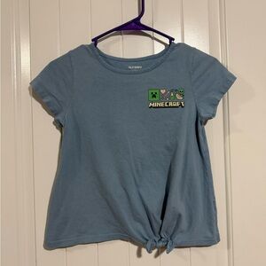 Old Navy Kids Light Blue Minecraft Tee